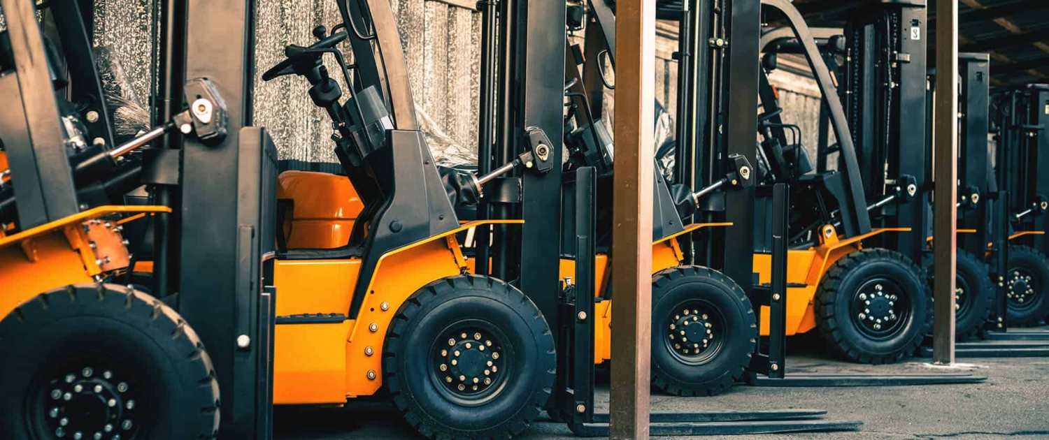 Background Of A Lot Of Forklifts Reliable Heavy Loader Truck