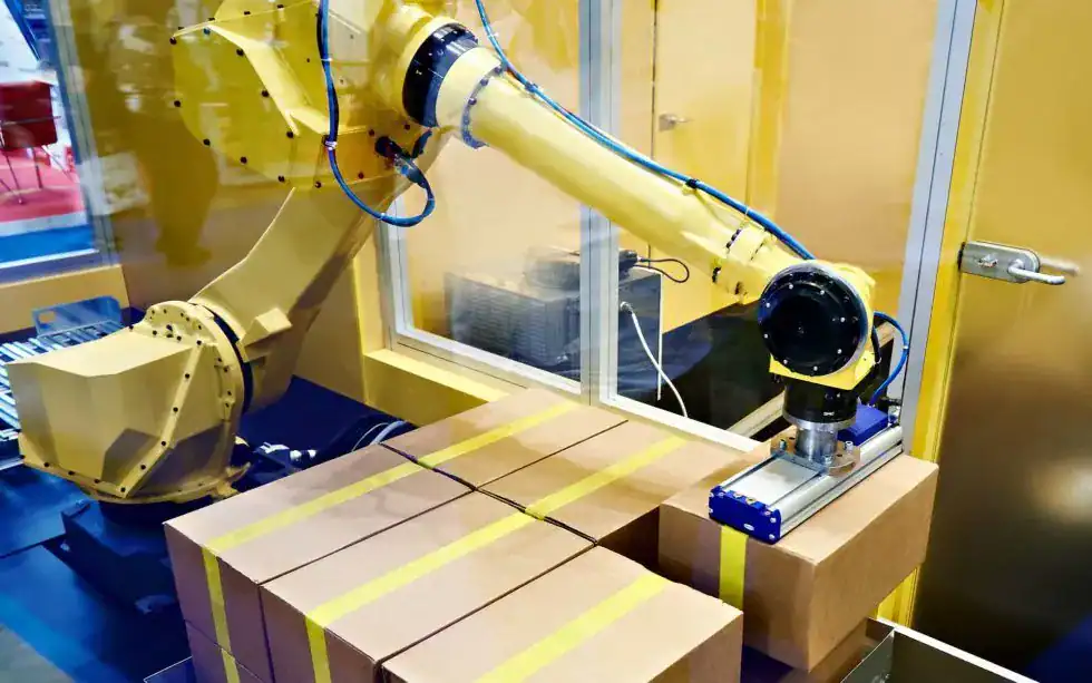 Close Up View Of A Warehouse Automated Robot 980x613